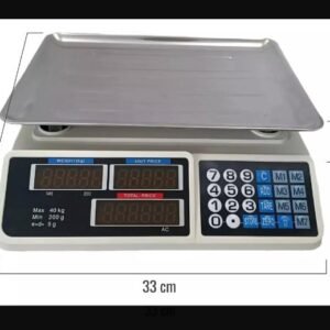 Bascula 40kg Doble Pantalla Tara Acero Inoxidable digital