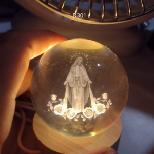 Lámpara Esfera De Cristal Luz Led 8cm